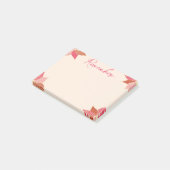 Roze en rode Happy Flower Post-it® Notes (Schuin)
