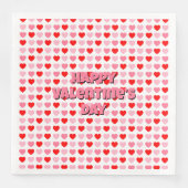 Roze en rode Happy Valentijn's Day Hartpatroon Servet (Voorkant)