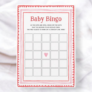 Roze en Rode Hart Baby Bingo Spel Kaarten