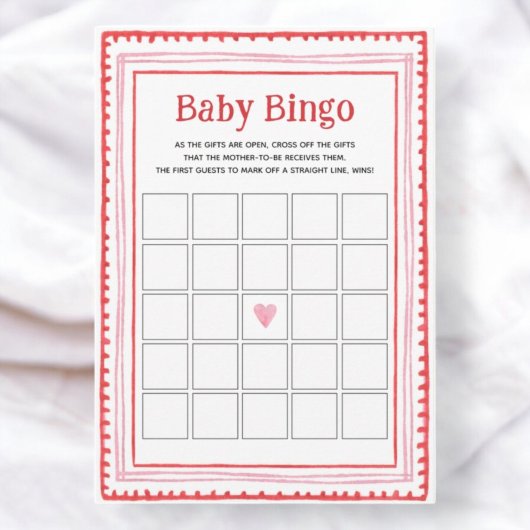 Roze en Rode Hart Baby Bingo Spelkaarten Kaart