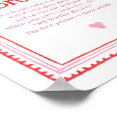 Roze en Rode Hart Baby shower Mijn Water Broke Gam Poster (Hoek)