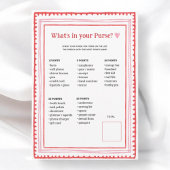 Roze en Rode Hart Baby shower Purse Game Kaarten