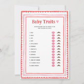 Roze en Rode Hart Baby Traits Game Kaarten (Voorkant)