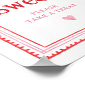 Roze en Rode Hart Baby's zijn Sweet Treat teken Poster (Hoek)