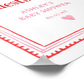 Roze en Rode Hart Gastenboek Sign Poster (Hoek)