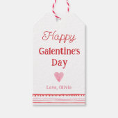 Roze en Rode Hart Gelukkige Galentine's Dag Cadeaulabel (Voorkant)