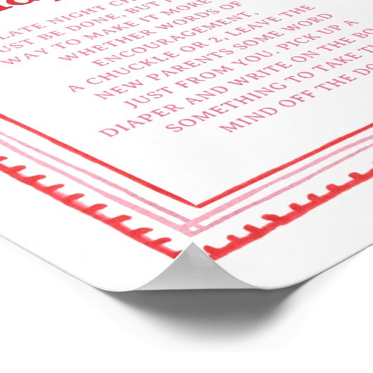 Roze en Rode Hart Late Night Luierspel Poster (Hoek)