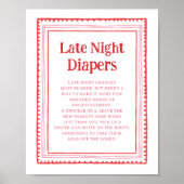 Roze en Rode Hart Late Night Luierspel Poster (Voorkant)