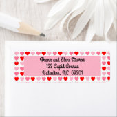 Roze en Rode Hart Valentijn Liefdespatroon Etiket (Insitu)