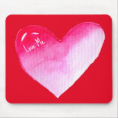 Roze en rode hart waterverf pop art valentijn muismat (Voorkant)