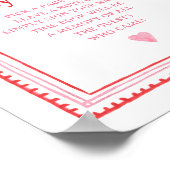 Roze en Rode Hart Zoete Baby Wensen Bord Poster (Hoek)