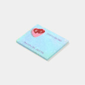 Roze en rode harten Aangepaste bruiloft Post-it® Notes (Schuin)