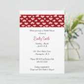 Roze en rode harten Bridal Shower Invitation Kaart (Staand voorkant)
