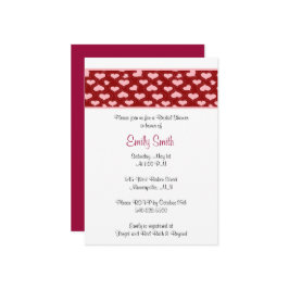 Roze en rode harten Bridal Shower Invitation Kaart