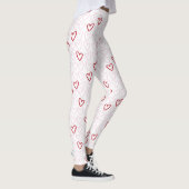 Roze en rode harten Leggings van vrouwen (Rechts)