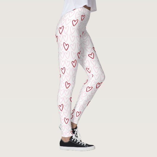 Roze en rode harten Leggings van vrouwen (Rechts)