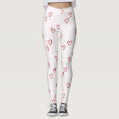 Roze en rode harten Leggings van vrouwen (Voorkant)