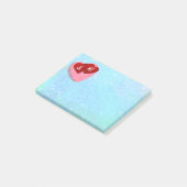 Roze en rode harten met gepersonaliseerde initiale post-it® notes (Schuin)