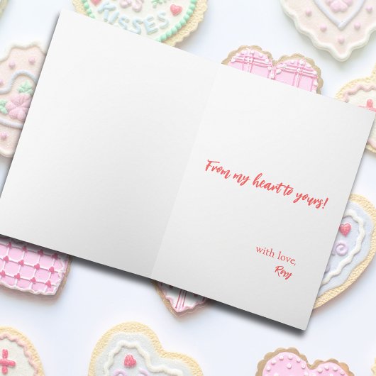 Roze en Rode Harten Met Strikken Valentijnsdag Kaa Kaart