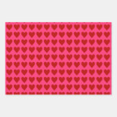 Roze en rode harten met Valentijn roodvaste vaste  Inpakpapier Vel (Voorkant)