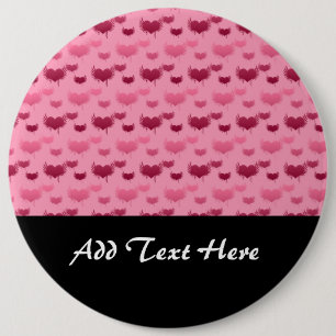 Roze en Rode Harten met Vleugels Patroon Ronde Button 6,0 Cm