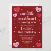 Roze en Rode Harten Onze Kleine Liefje Verjaardag Kaart (Voorkant)