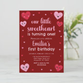 Roze en Rode Harten Onze Kleine Liefje Verjaardag Kaart (Staand voorkant)