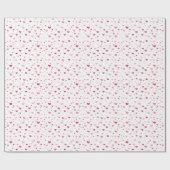 Roze en Rode Harten Op Wit Cadeaupapier (Vlak)