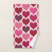Roze en Rode Harten Patroon Bad Handdoek (Handdoek)