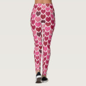 Roze en Rode Harten Patroon Leggings (Achterkant)