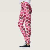 Roze en Rode Harten Patroon Leggings (Links)