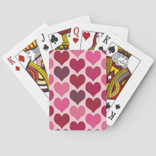 Roze en Rode Harten Patroon Pokerkaarten
