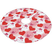 Roze en rode harten Romantic Valentijnsdag Patroon Kerstboom Rok (Gekanteld)