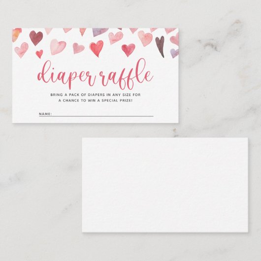 Roze en Rode Harten Valentijns Baby Luierraffel Plaatskaartje (Voorkant / Achterkant)