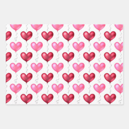 Roze en rode harten Valentijnsdag bruiloft Inpakpapier Vel