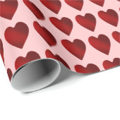 Roze en rode harten Valentijnsdag Cadeaupapier (Rol Hoek)