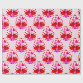  Roze en Rode Harten Valentijnsdag Cadeaupapier (Vlak)