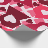 Roze en rode harten Valentijnsdag Cadeaupapier (Hoek)