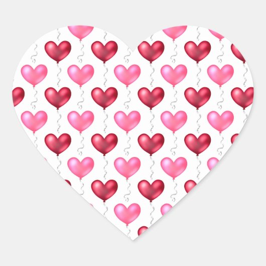 Roze en rode harten Valentijnsdag Hart Sticker (Voorkant)