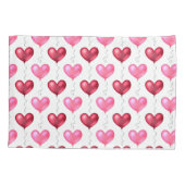 Roze en rode harten Valentijnsdag Kussensloop (Achterkant-Links)
