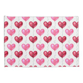 Roze en rode harten Valentijnsdag Kussensloop (Achterkant-Rechts)