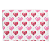 Roze en rode harten Valentijnsdag Kussensloop (Voorkant-Links)