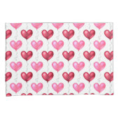 Roze en rode harten Valentijnsdag Kussensloop (Voorkant-Rechts)