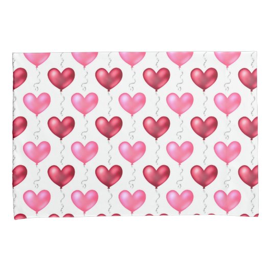 Roze en rode harten Valentijnsdag Kussensloop (Voorkant-Rechts)