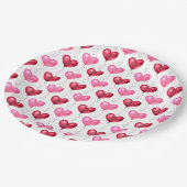 Roze en rode harten Valentijnsdag Papieren Bordje (Gekanteld)