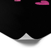 Roze en rode hartjes met patronen poster (Hoek)
