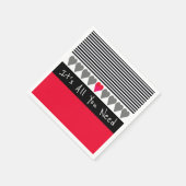 Roze en rode hartslag geaccentueerd servet (Hoek)