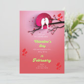 Roze en Rode Harttak Valentijnsdag Kaart (Staand voorkant)