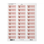 Roze en rode herten adreslabel | Woodland Birthday Etiket (Full Sheet)