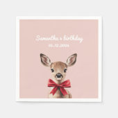 Roze en rode herten servet | Verjaardagsfeest in W (Voorkant)